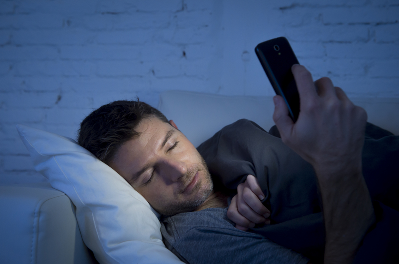 Blauw licht in bed